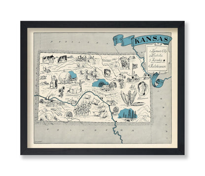 Kansas Pictorial Map