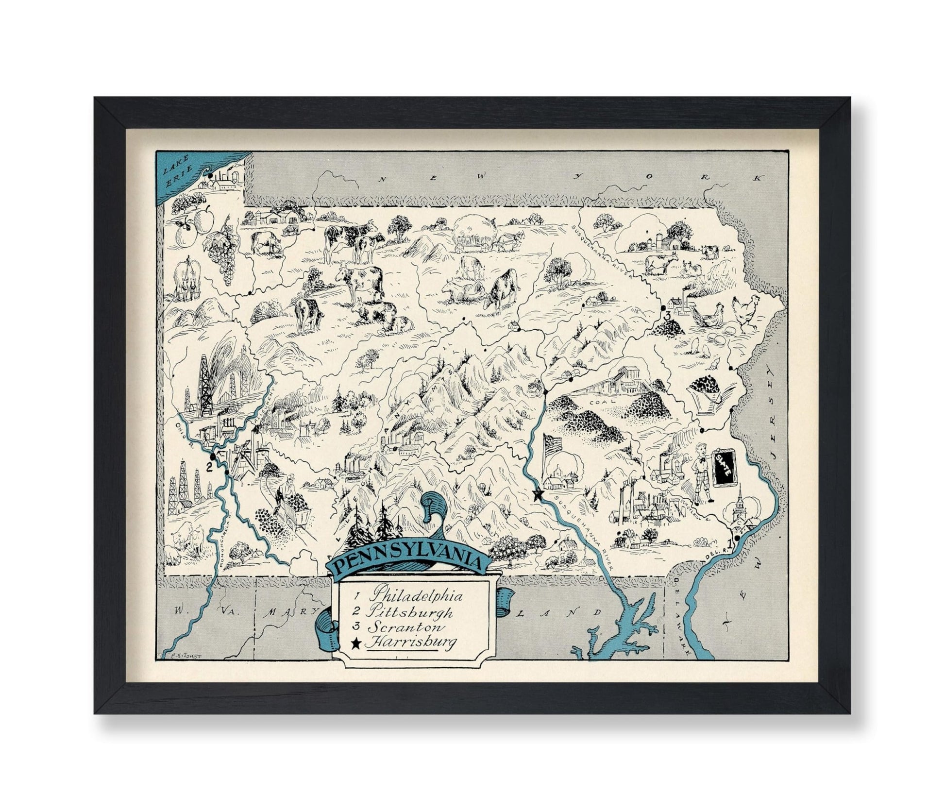Pennsylvania Pictorial Map