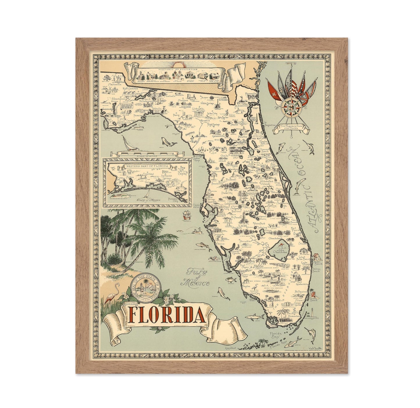 Florida Pictorial Fish Map