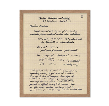 Oppenheimer Atomic Bomb Manuscript
