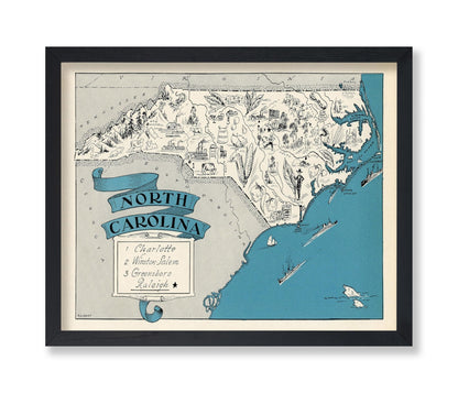 North Carolina Pictorial Map