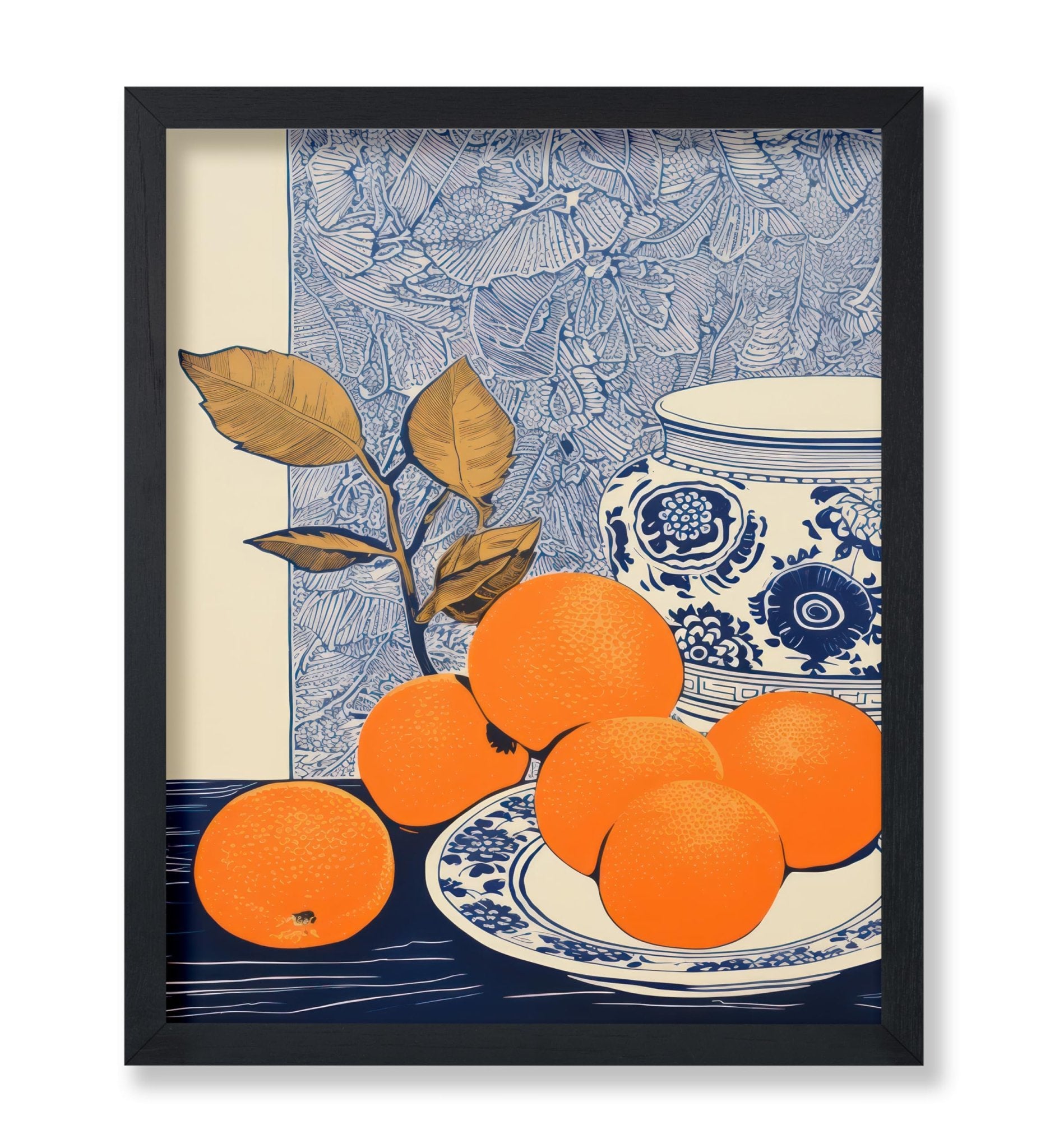 Oranges and Blue Vase
