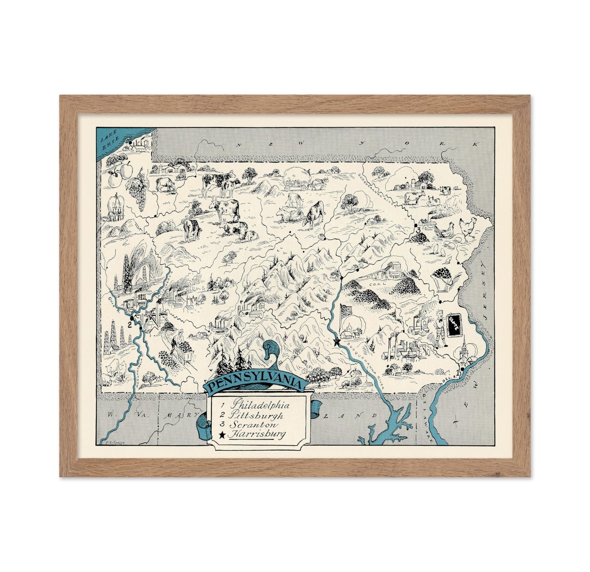Pennsylvania Pictorial Map