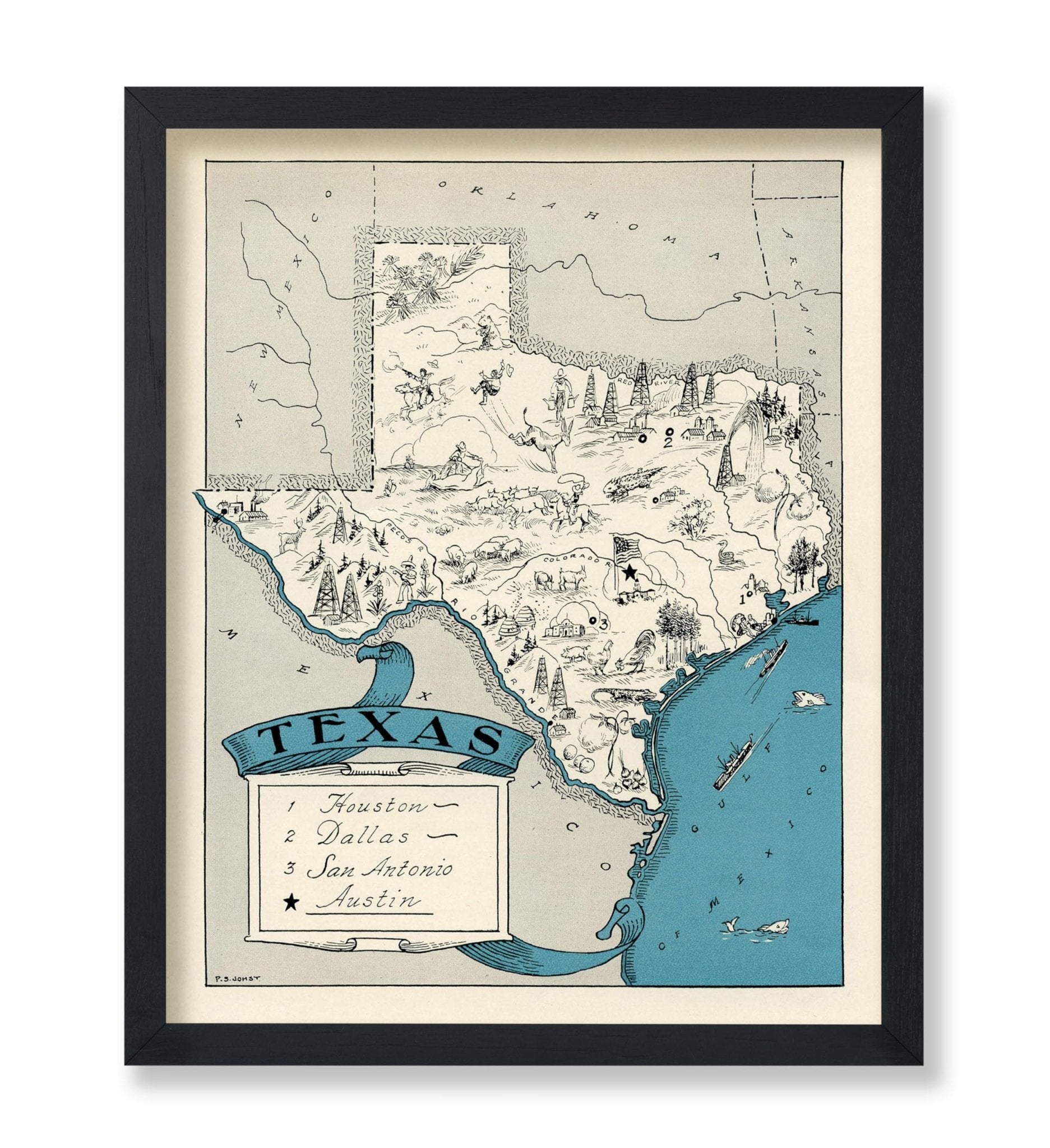 Texas Pictorial Map