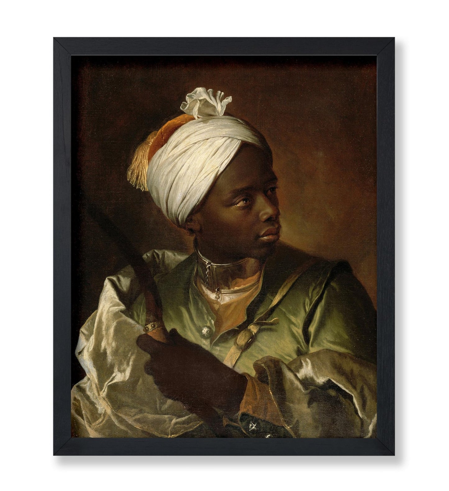 Portrait of a Black Man Holding a Bow