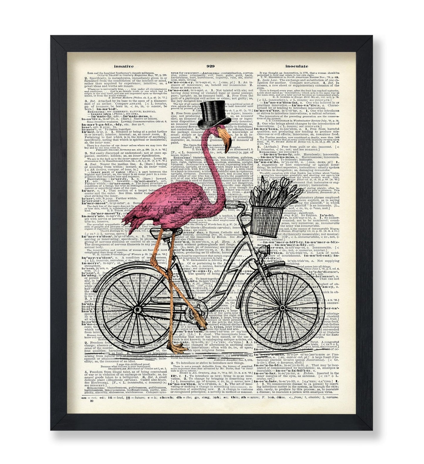 Pink Flamingo on Bicycle