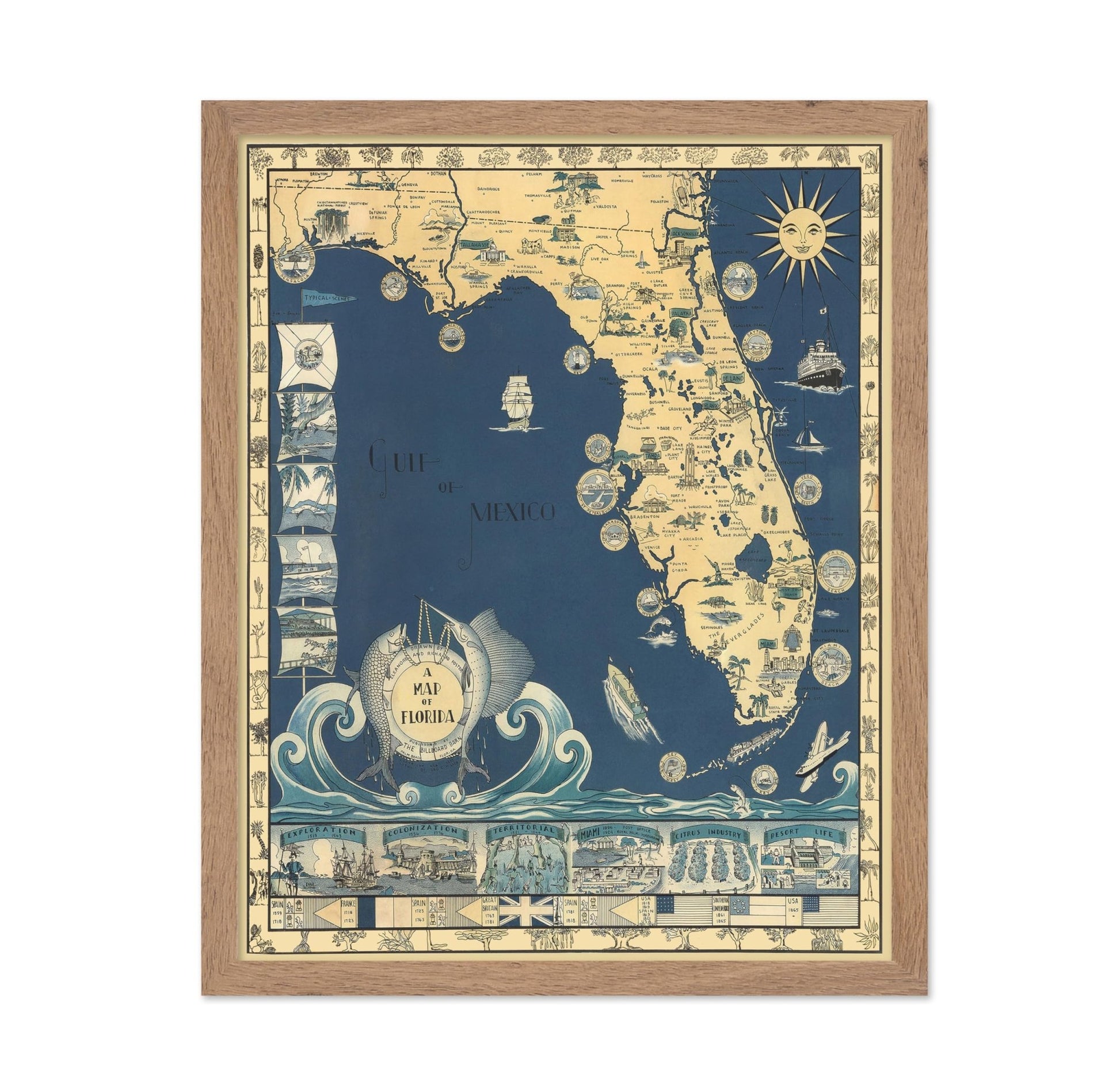 Pictorial Map of Florida
