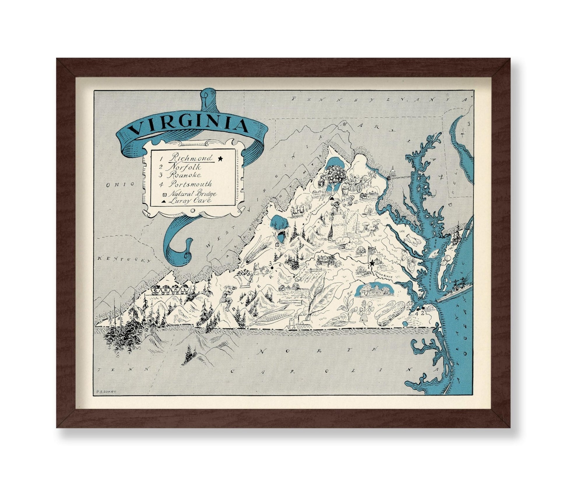 Virginia Pictorial Map