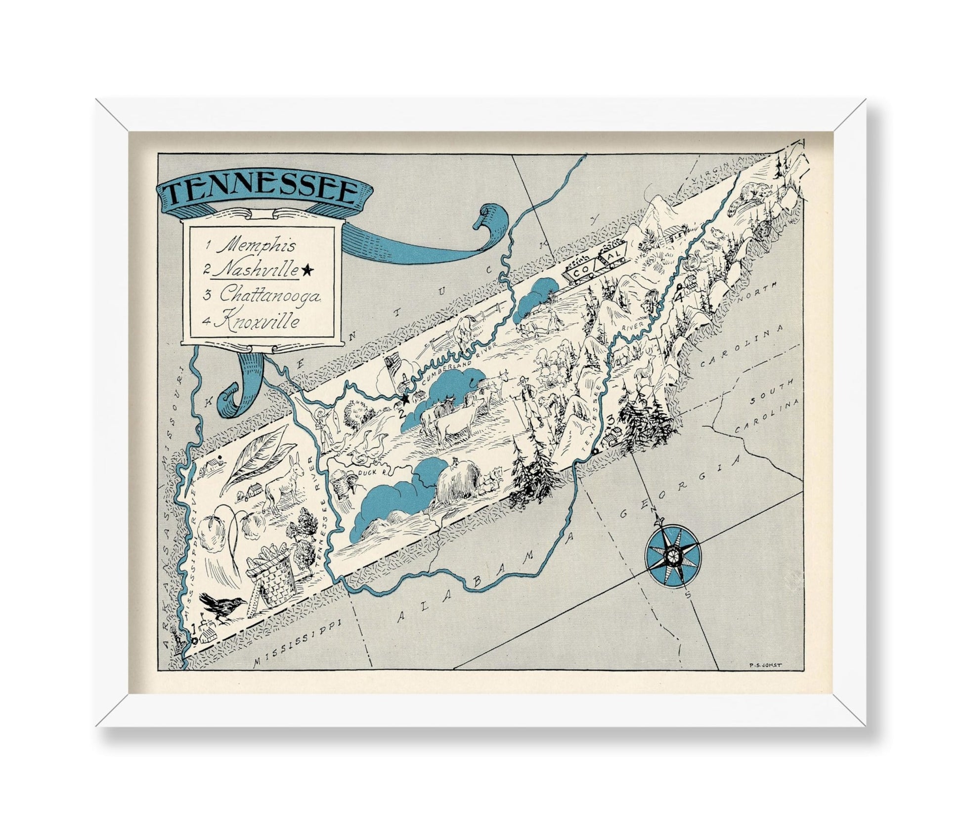 Tennessee Pictorial Map
