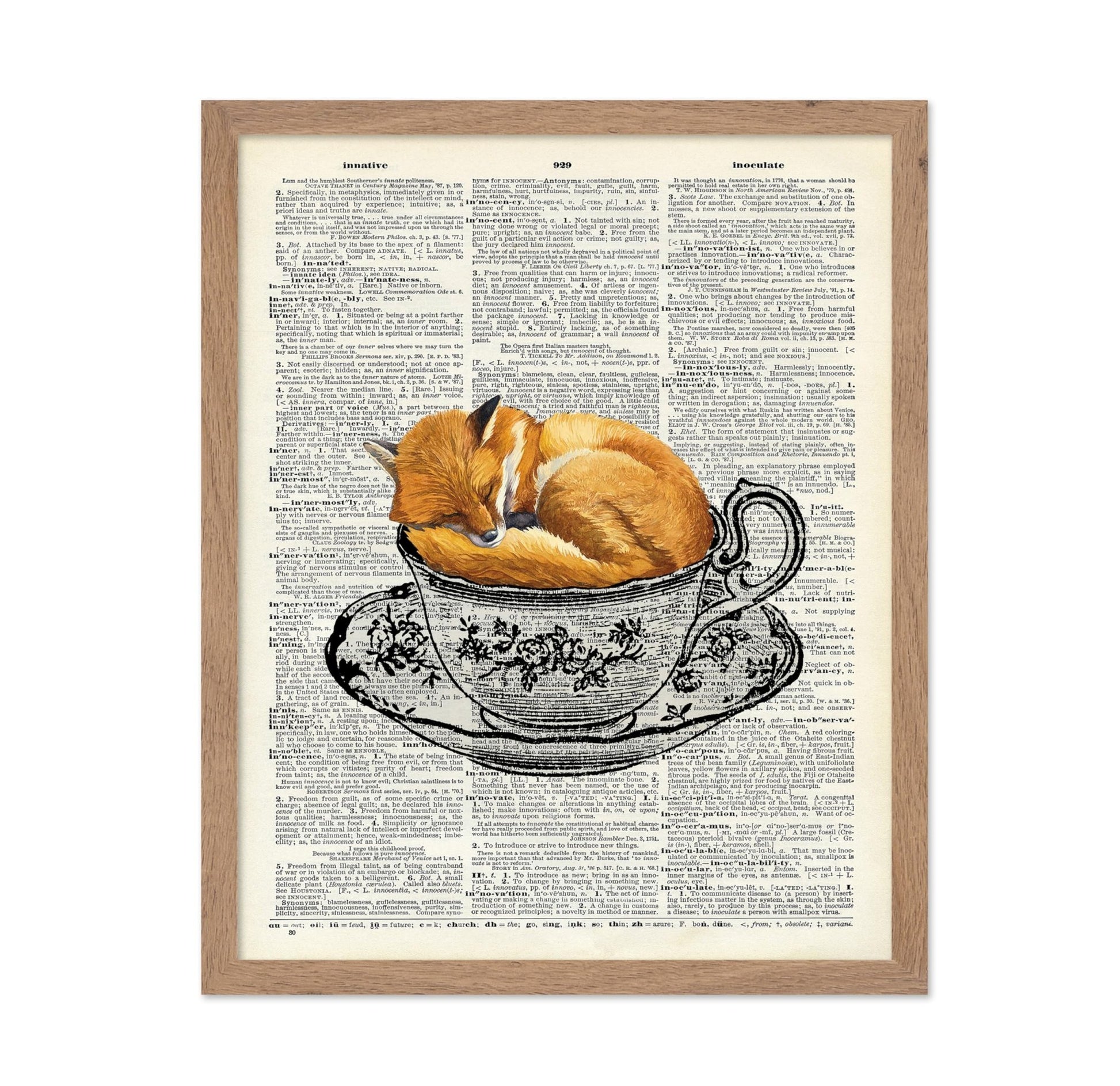 Sleeping Fox in Teacup