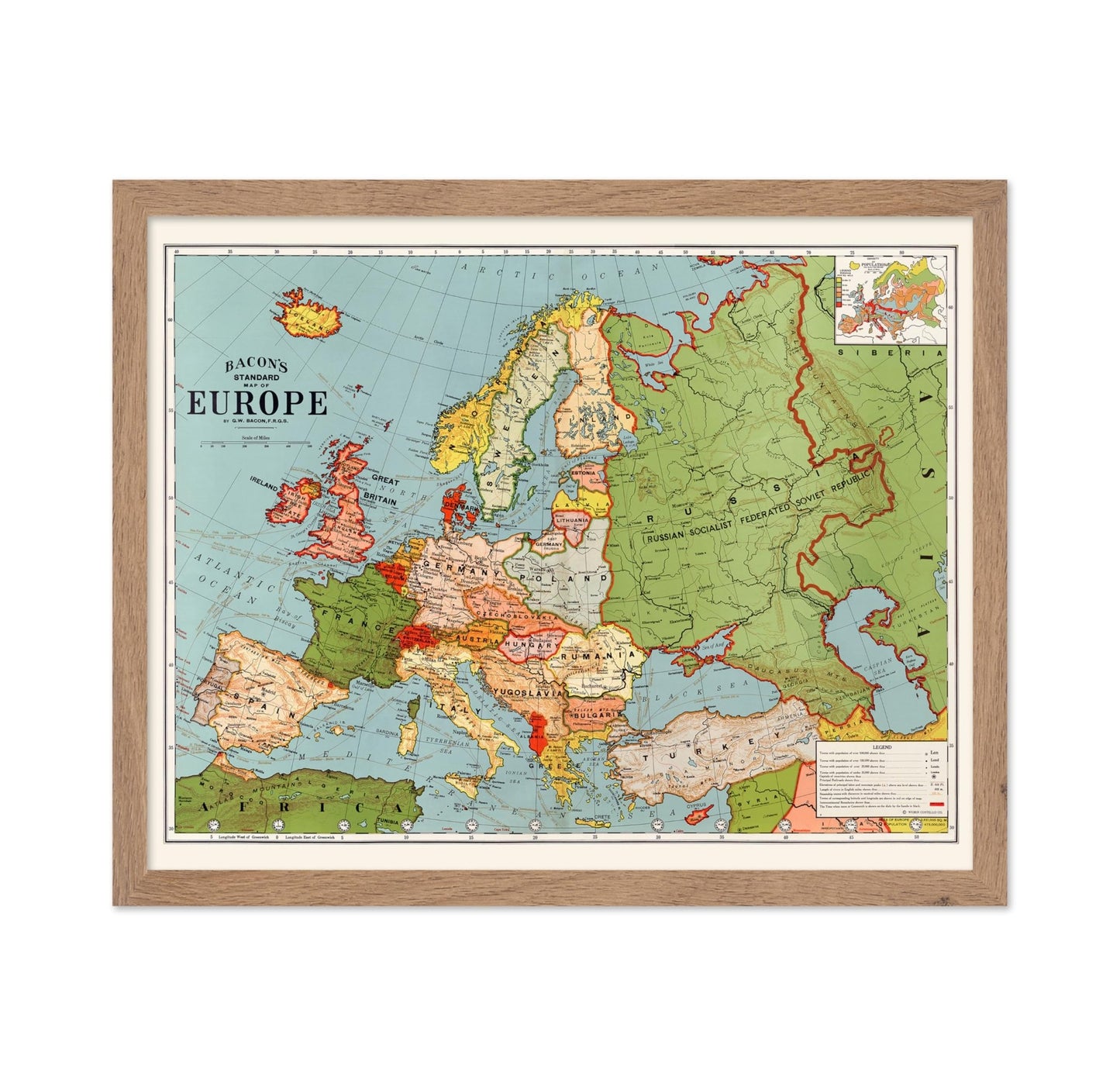 Bacon's Standard Map of Europe