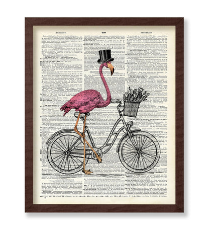 Pink Flamingo on Bicycle