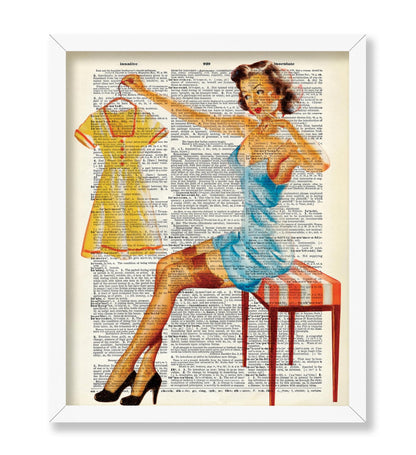 Pin-Up Girl Picking Dress