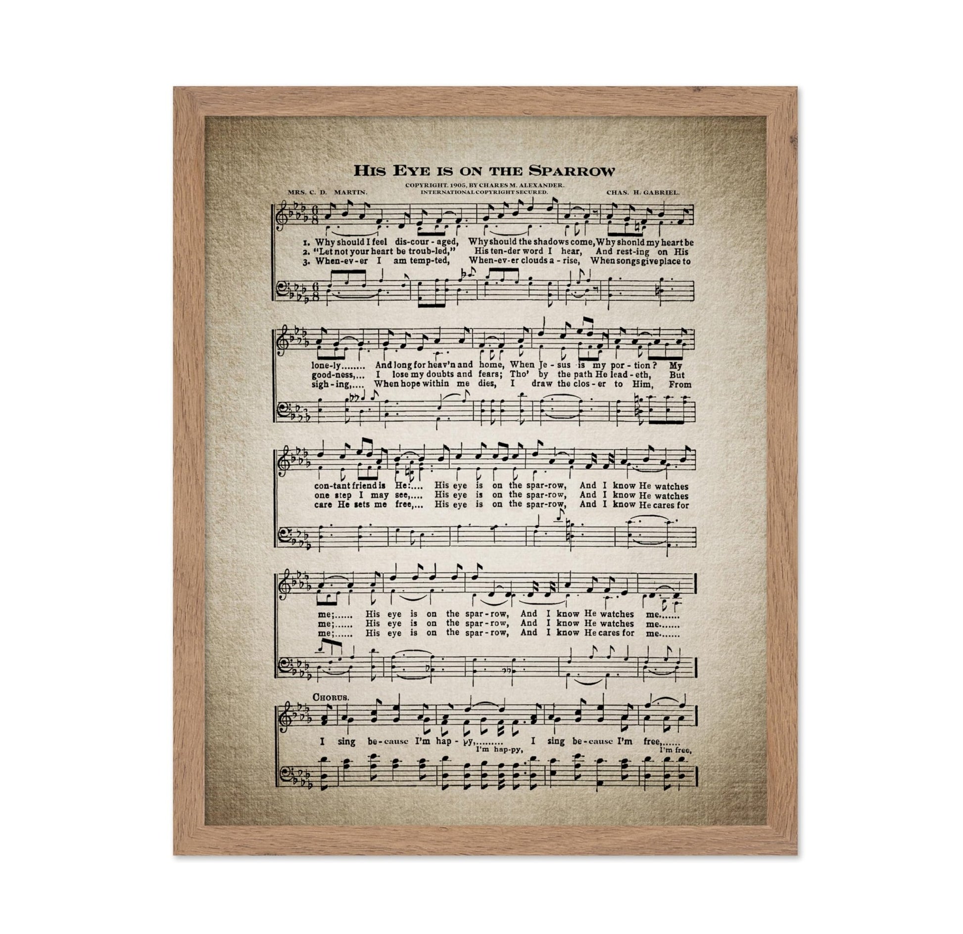 His Eye Is on The Sparrow Hymnal Sheet