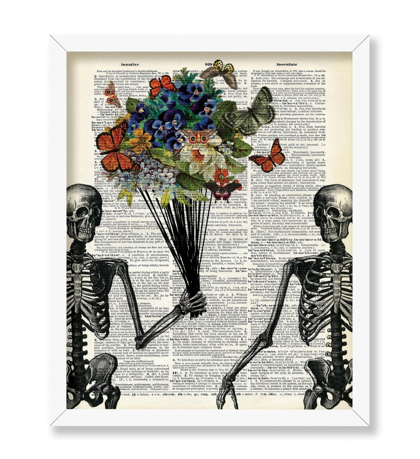 Skeleton Couple with Butterflies