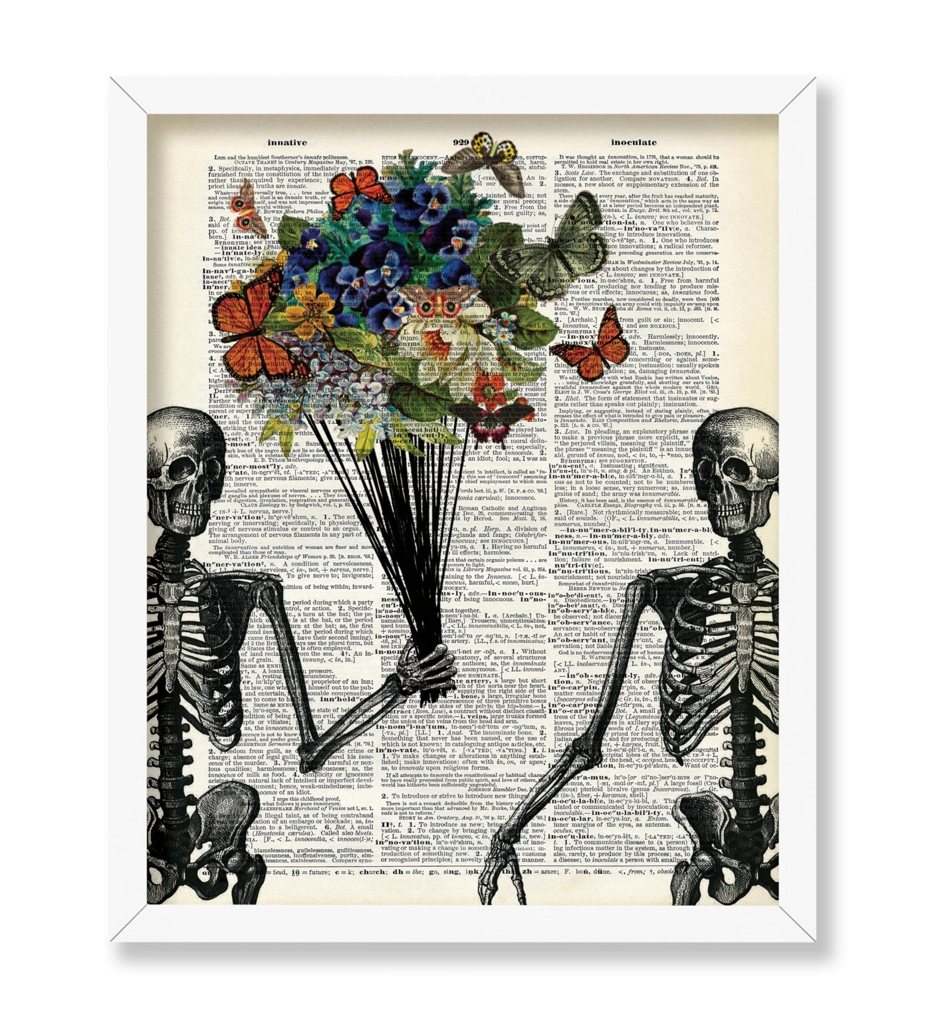 Skeleton Couple with Butterflies