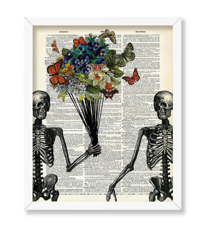 Skeleton Couple with Butterflies