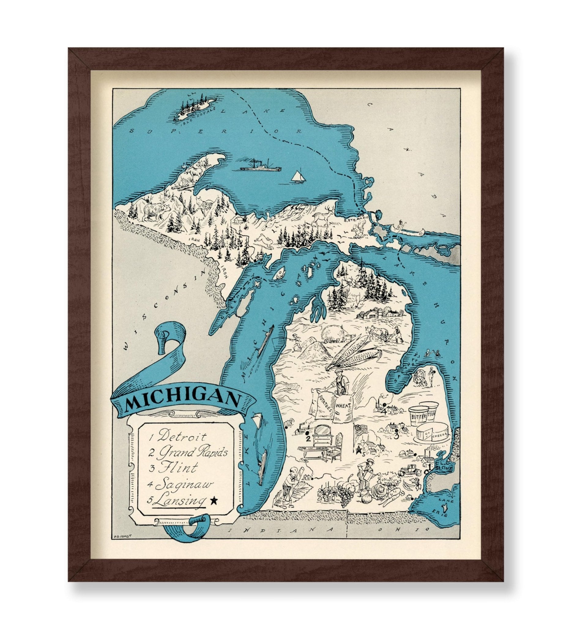 Michigan Pictorial Map No2