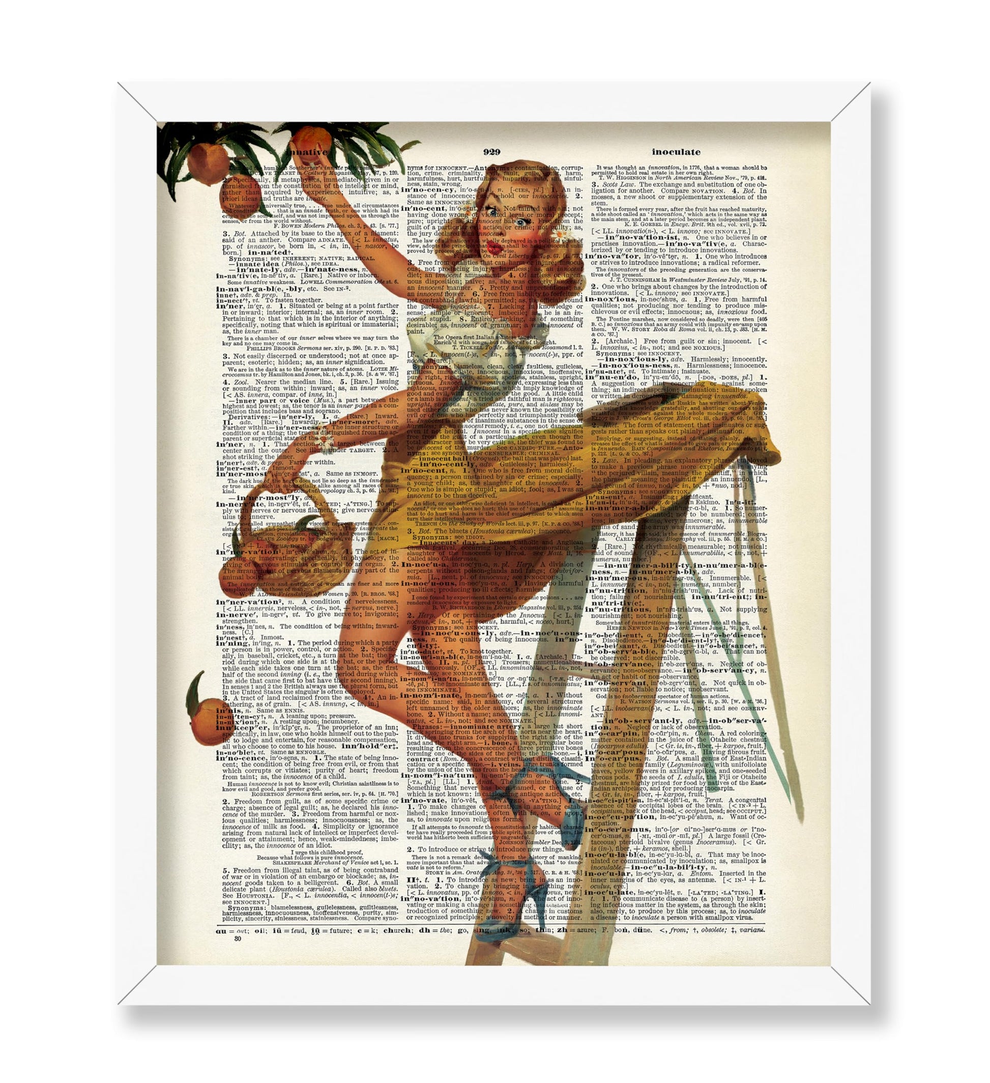 Pin-Up Girl Picking Peaches