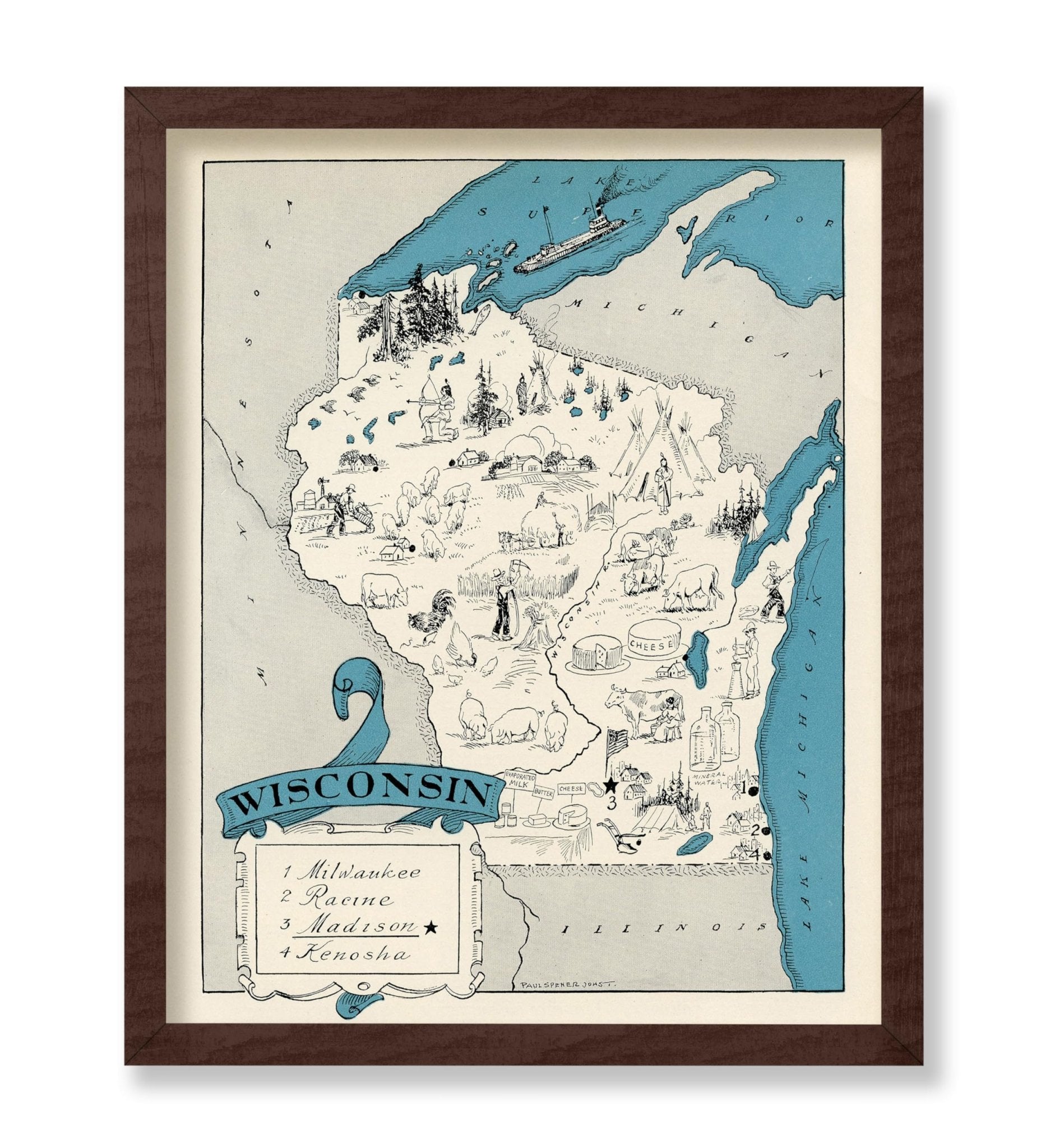 Wisconsin Pictorial Map