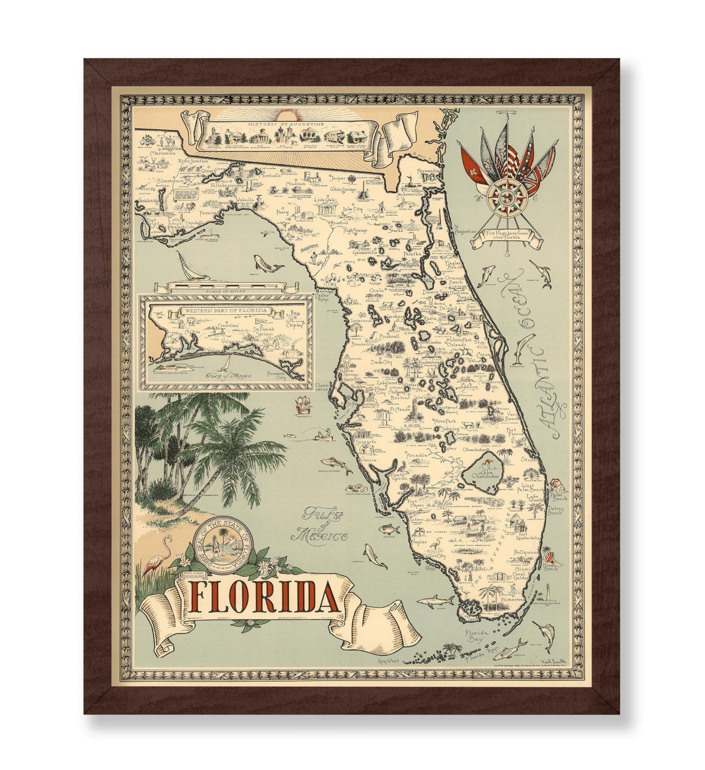 Florida Pictorial Fish Map