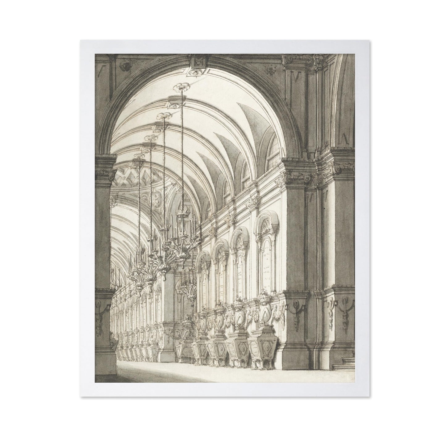 Vaulted Hall with Candelabra