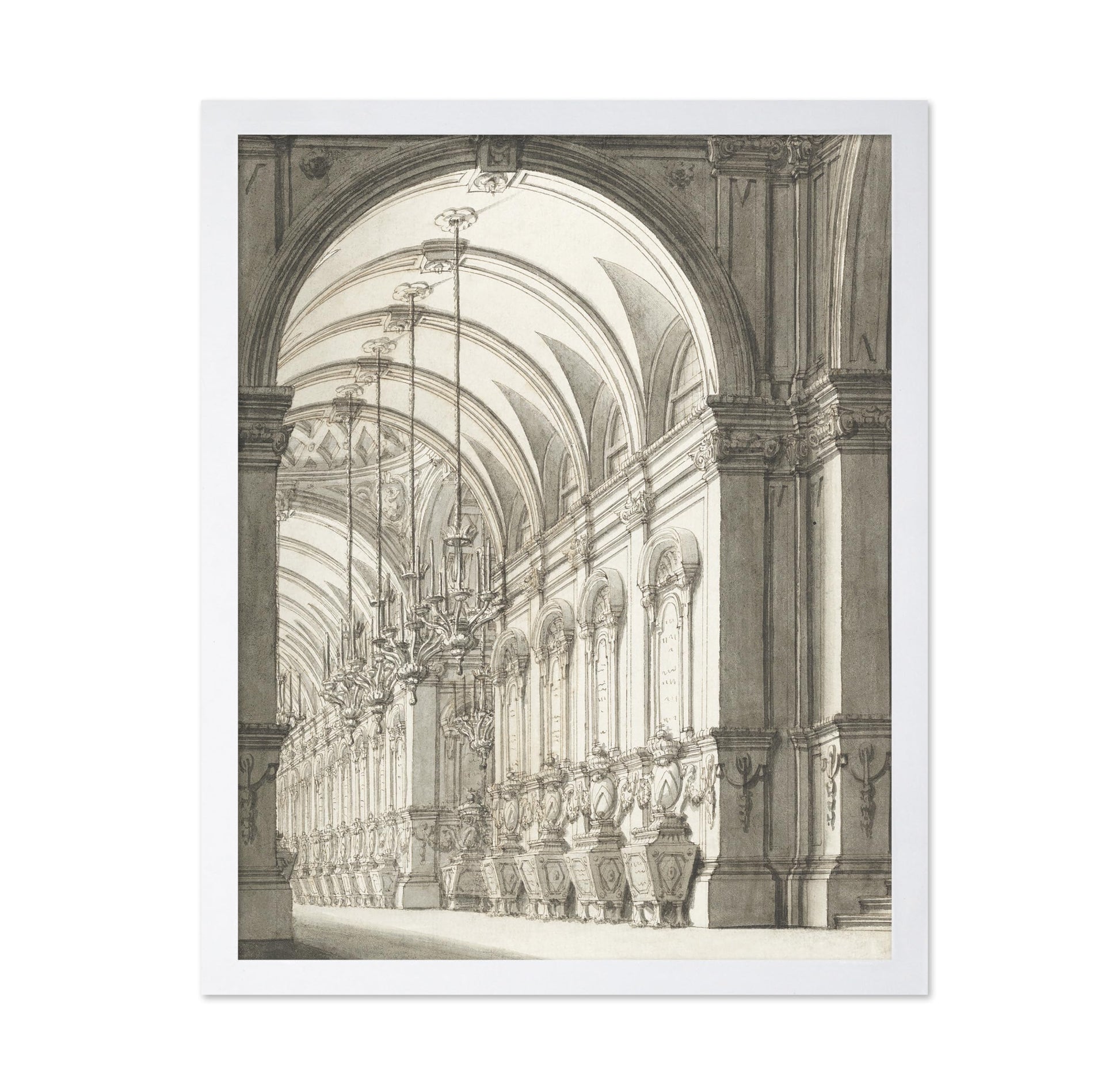 Vaulted Hall with Candelabra
