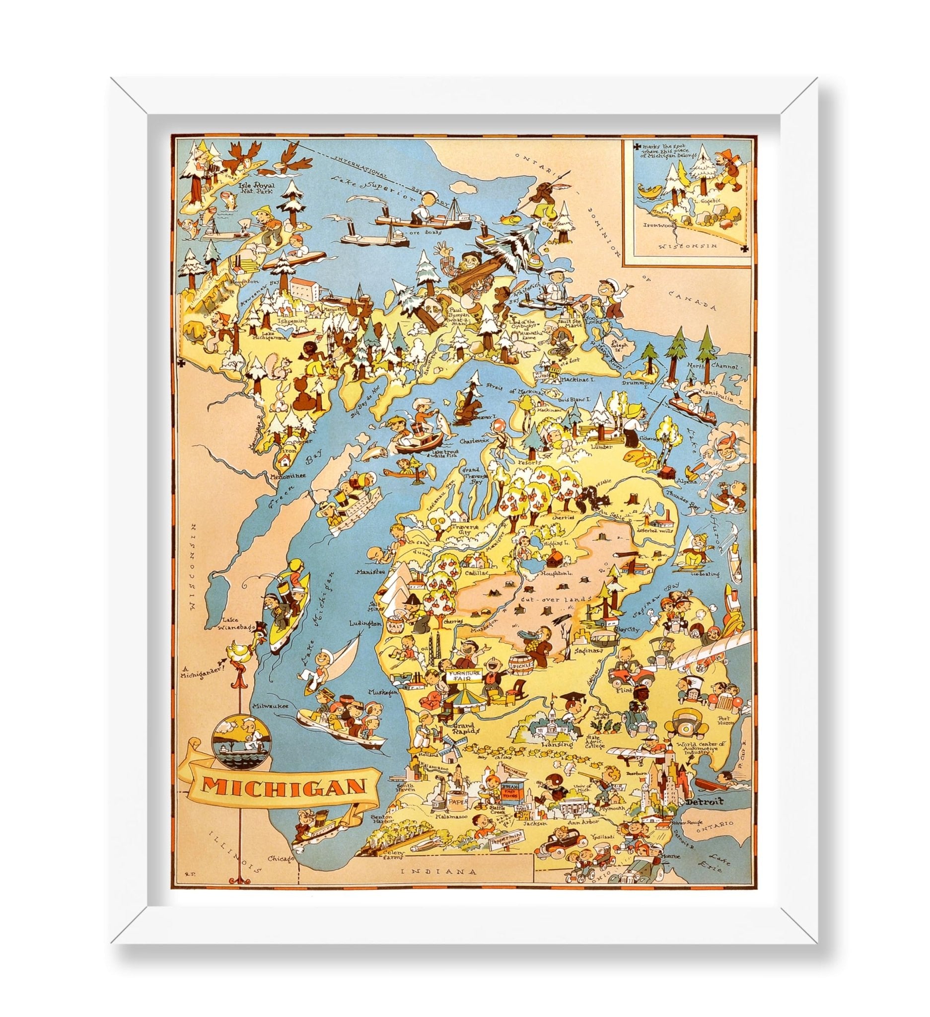Michigan Pictorial Map No1