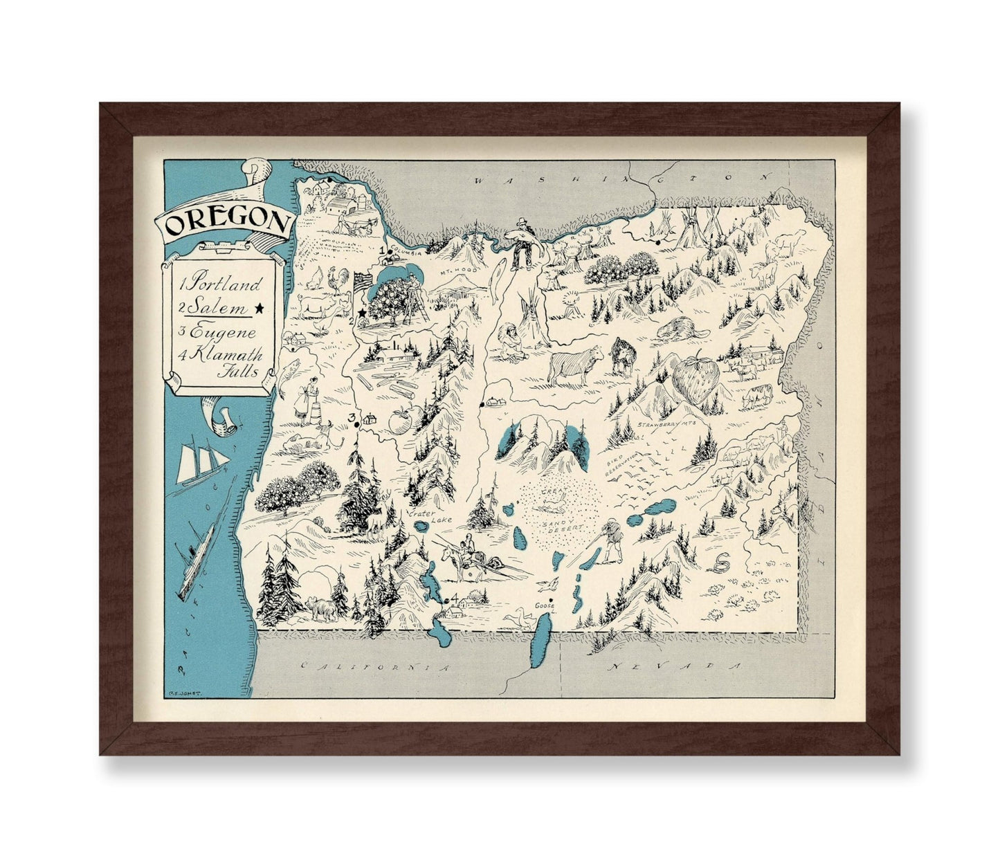 Oregon Pictorial Map