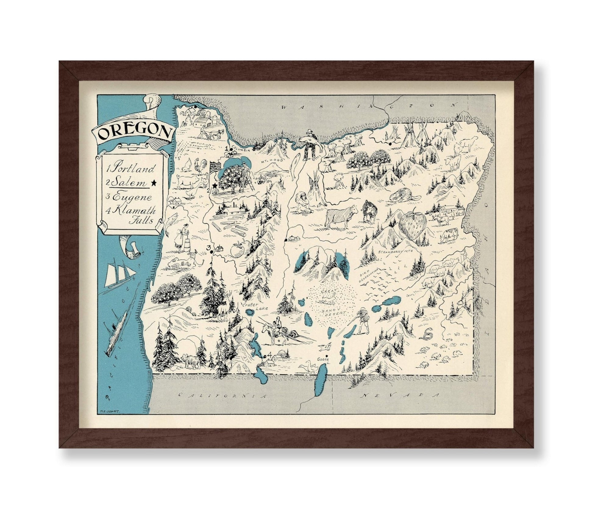 Oregon Pictorial Map