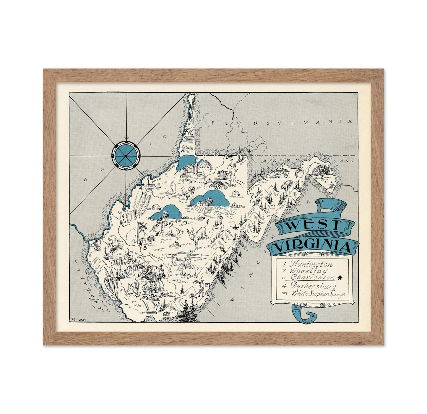 West Virginia Pictorial Map