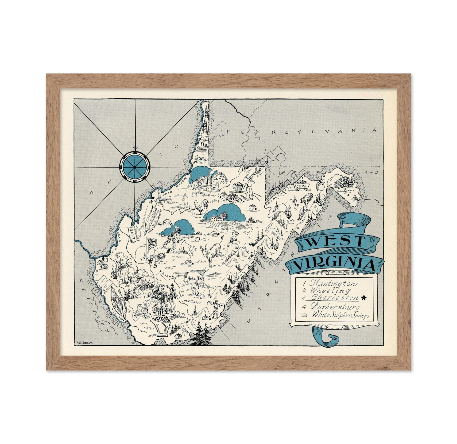 West Virginia Pictorial Map