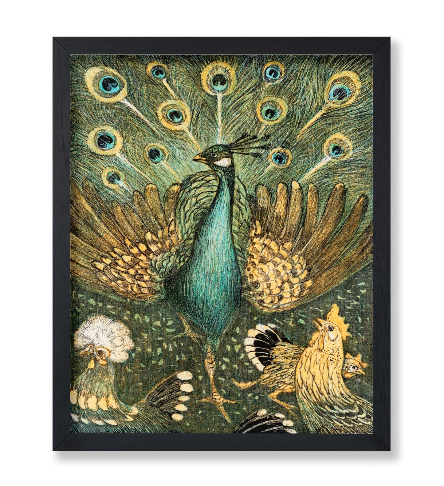 Theo Van Hoytema - Peacock With Chickens