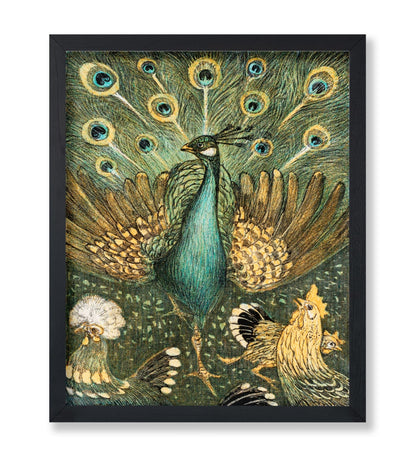 Theo Van Hoytema - Peacock With Chickens