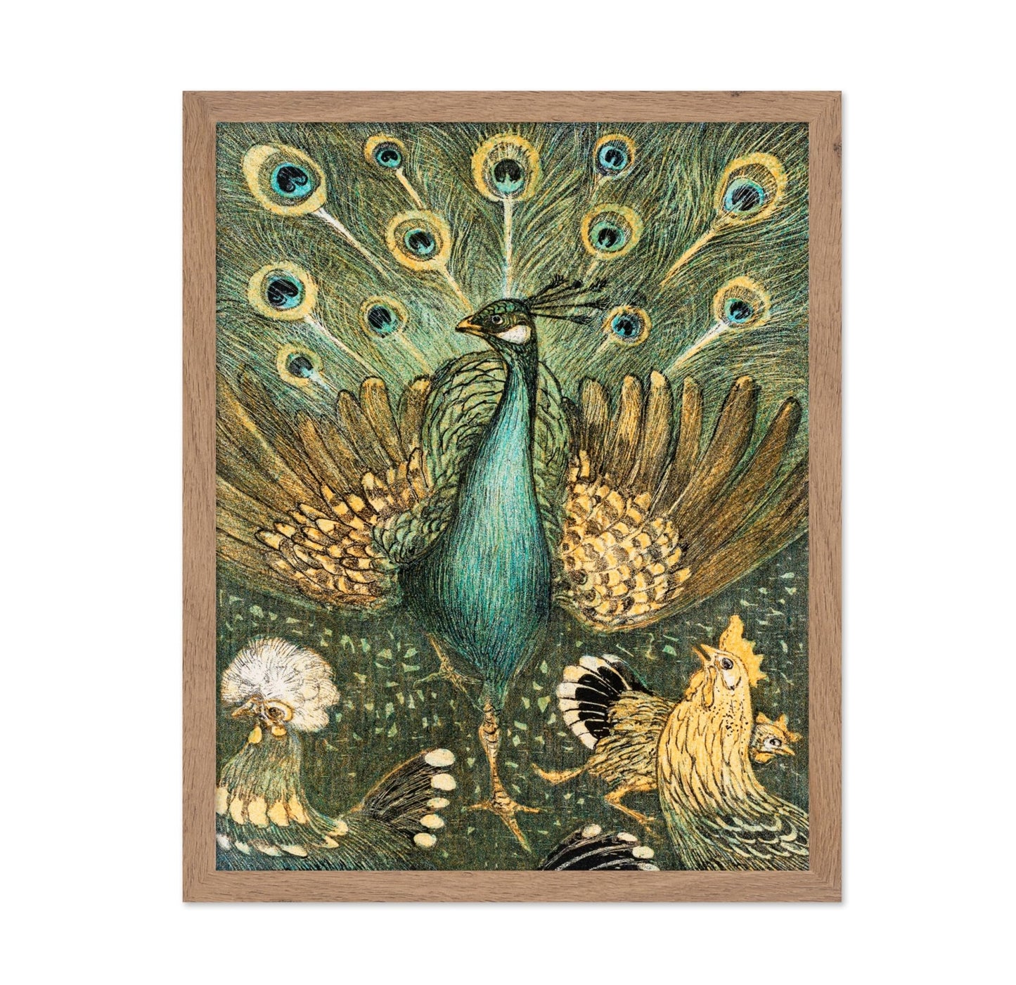 Theo Van Hoytema - Peacock With Chickens