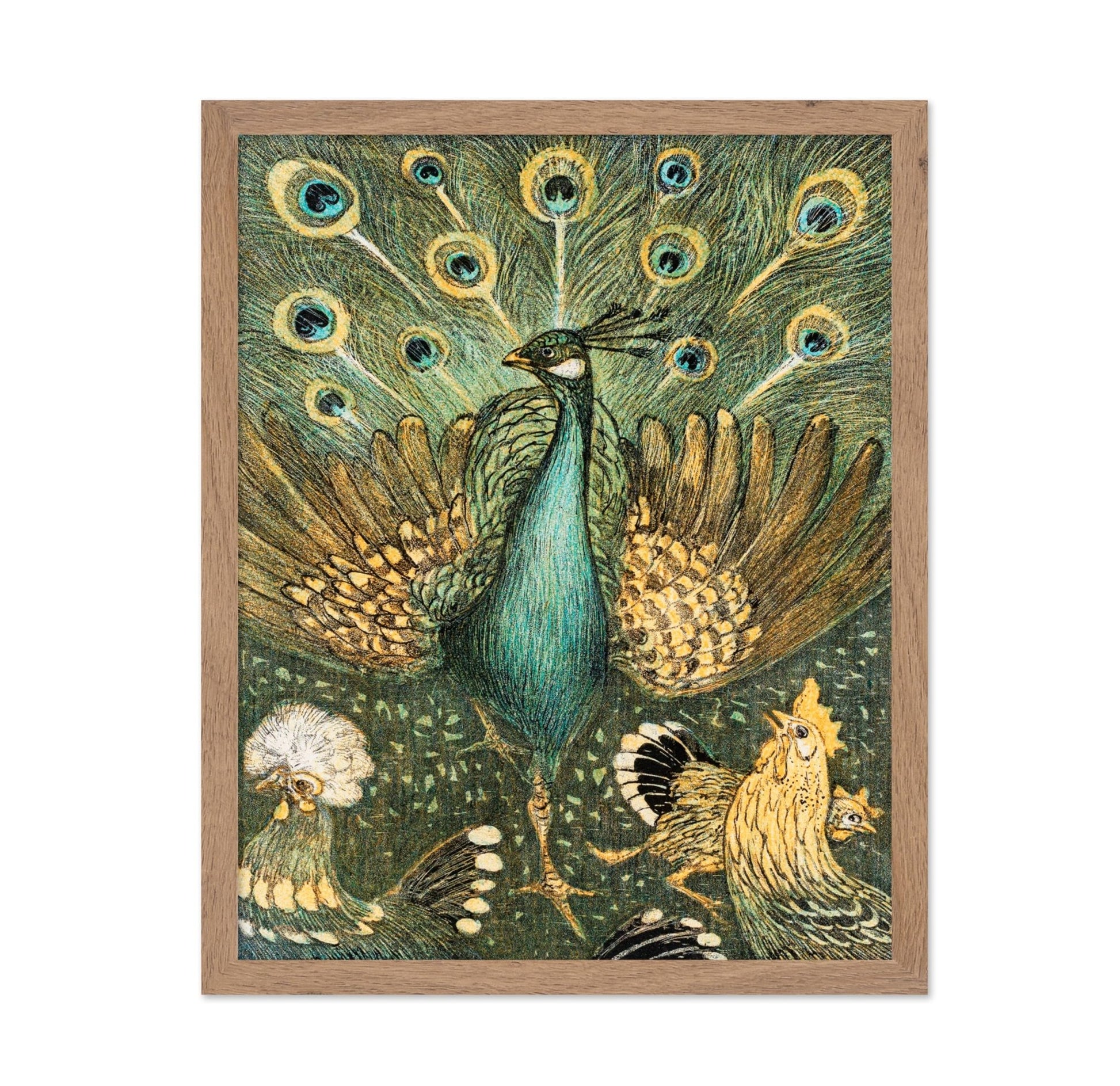 Theo Van Hoytema - Peacock With Chickens