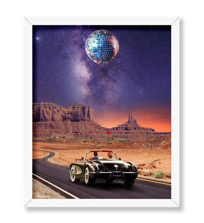 Disco Ball Moon in the Desert