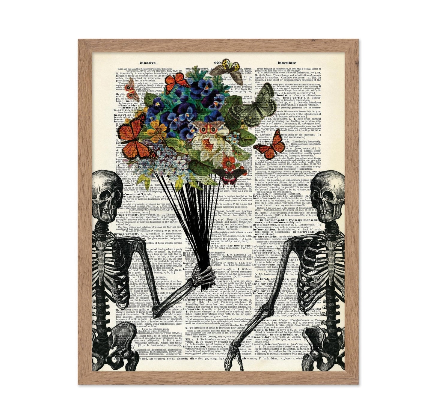 Skeleton Couple with Butterflies