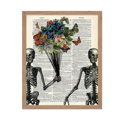 Skeleton Couple with Butterflies
