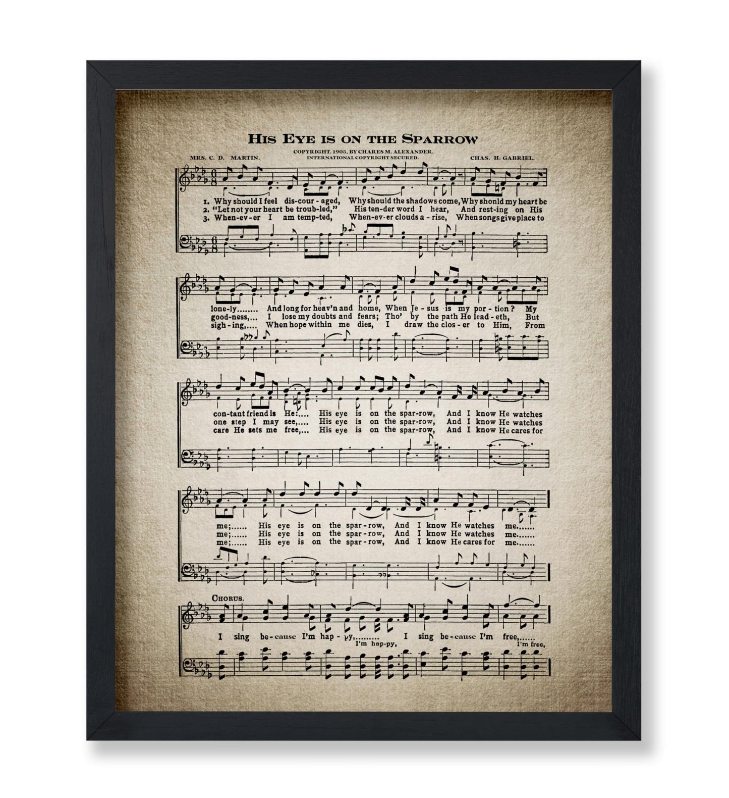 His Eye Is on The Sparrow Hymnal Sheet