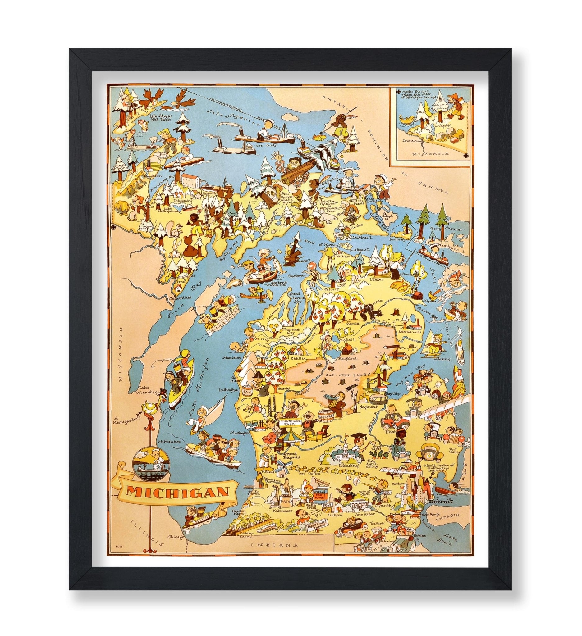 Michigan Pictorial Map No1