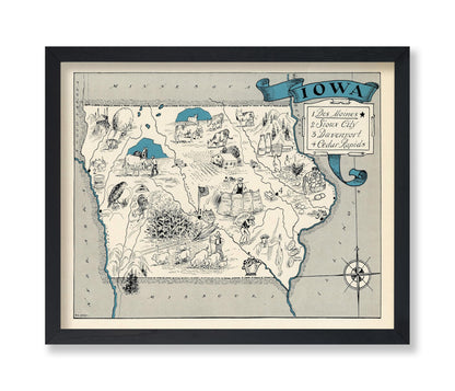 Iowa Pictorial Map