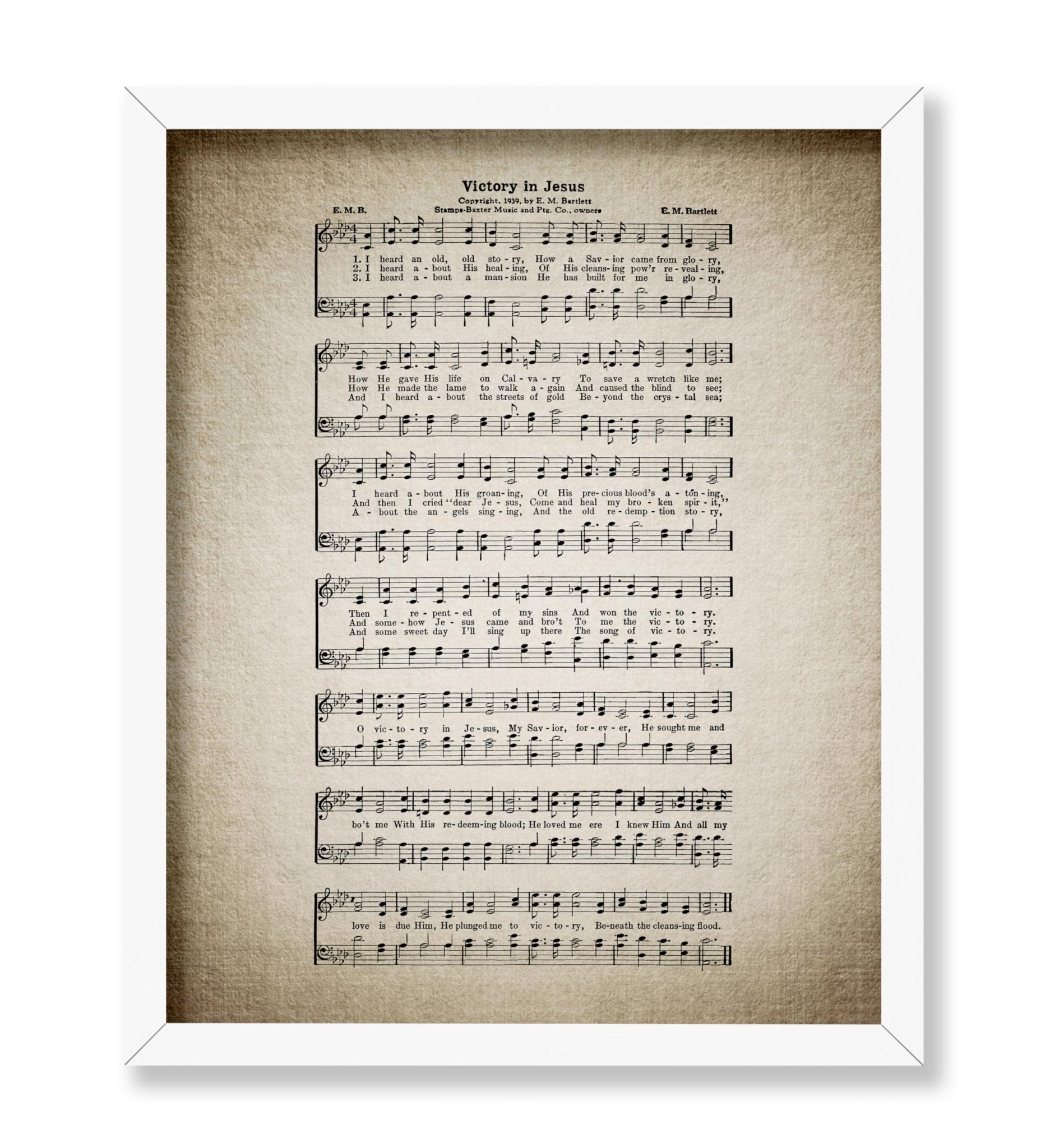Victory in Jesus Hymnal Sheet