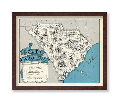 South Carolina Pictorial Map