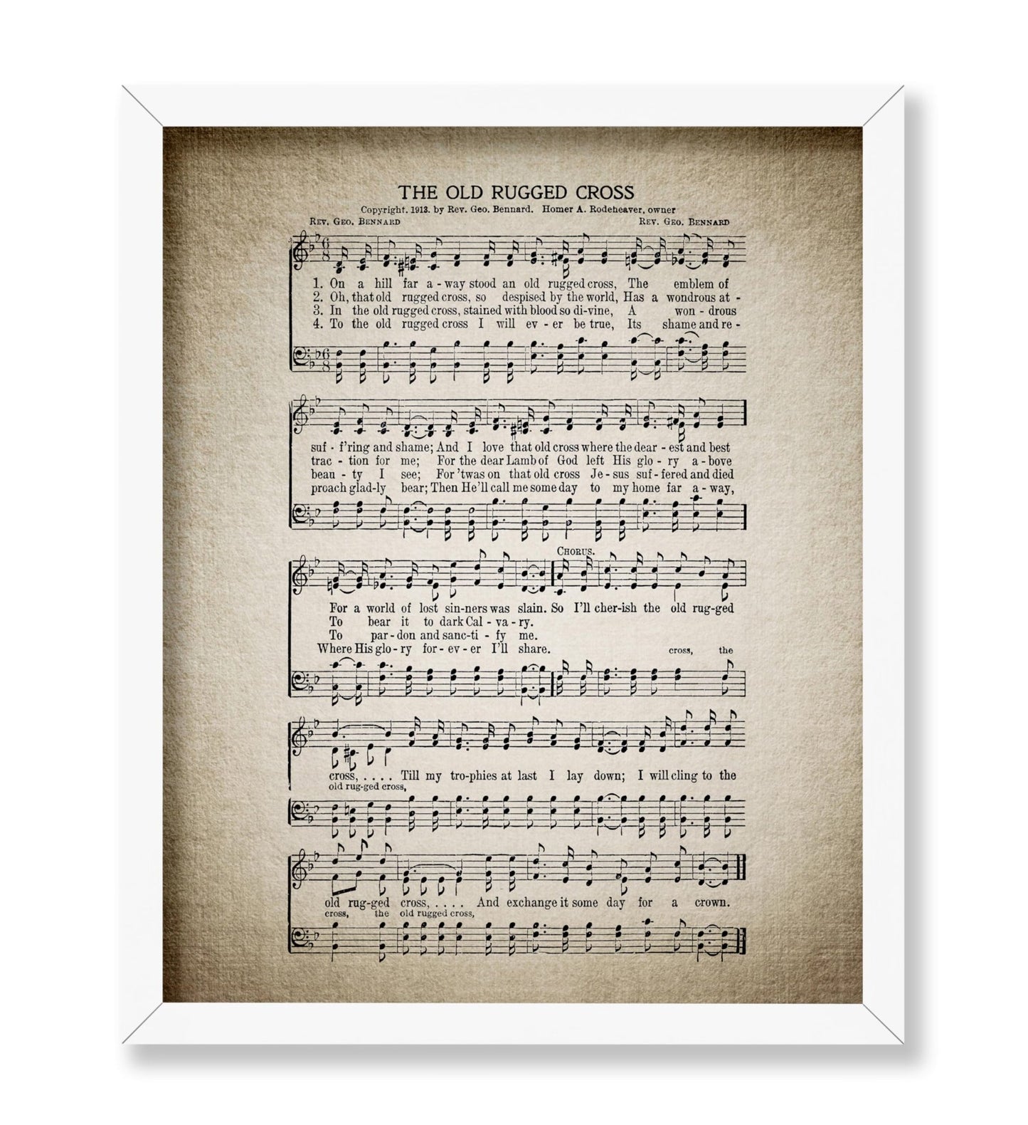 The Old Rugged Cross Hymnal Sheet No1