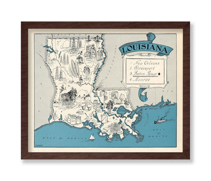 Louisiana Pictorial Map