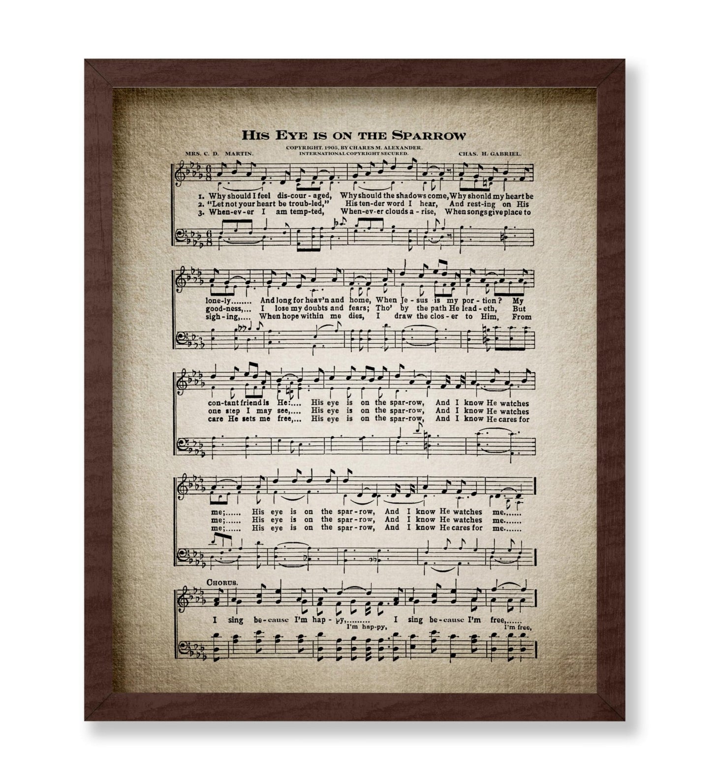 His Eye Is on The Sparrow Hymnal Sheet