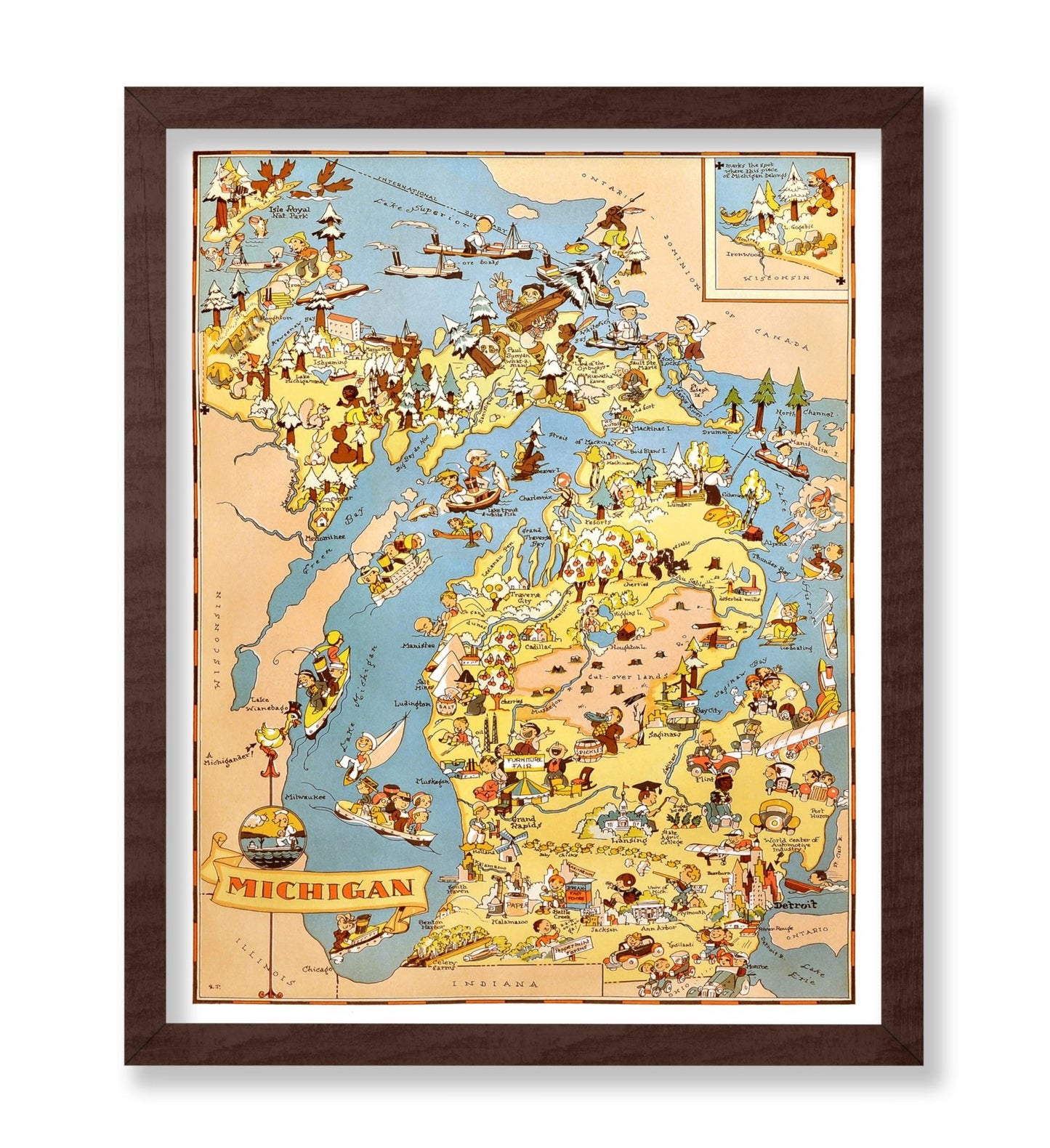 Michigan Pictorial Map No1
