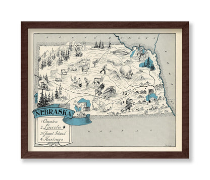Nebraska Pictorial Map