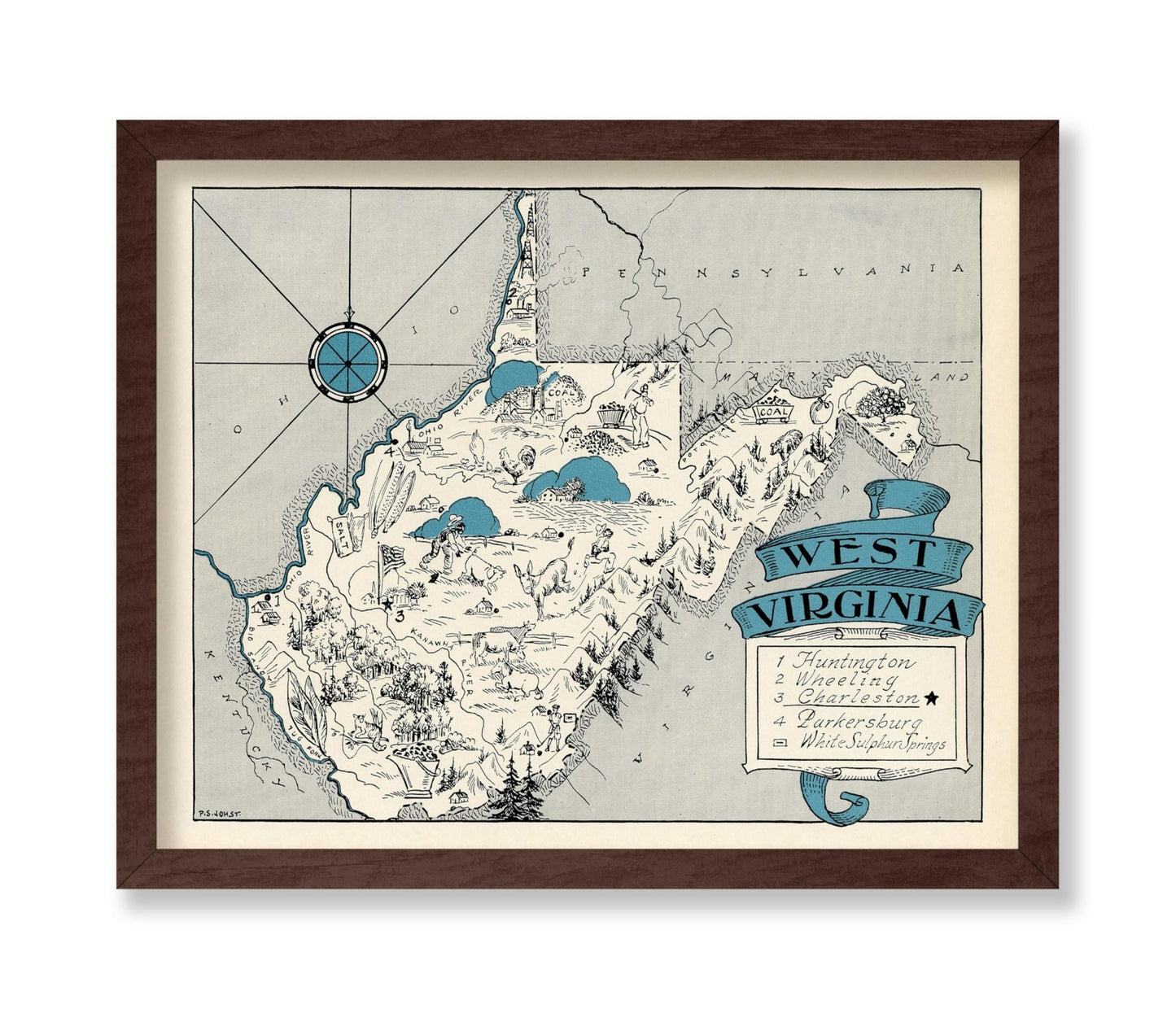 West Virginia Pictorial Map